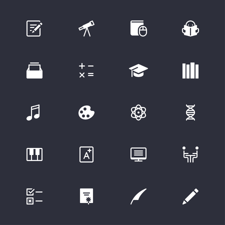 Education simple iconsのイラスト素材