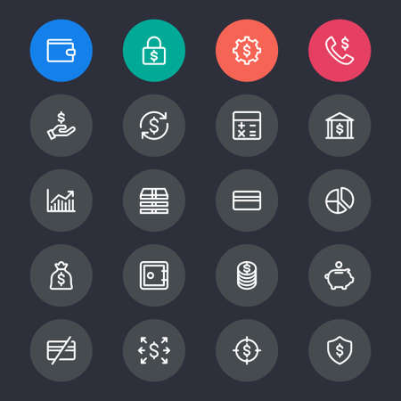 Financial management line iconsのイラスト素材