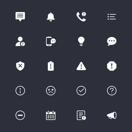 Information and notification simple iconsのイラスト素材