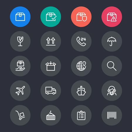 Logistics and shipping line iconsのイラスト素材