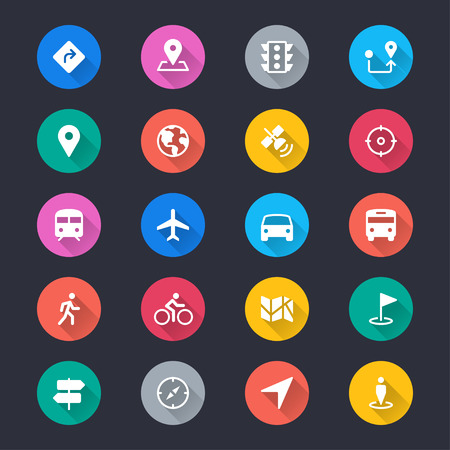 Navigation simple color iconsのイラスト素材