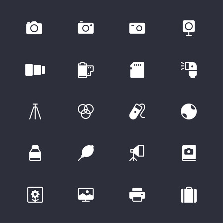 Photography simple iconsのイラスト素材