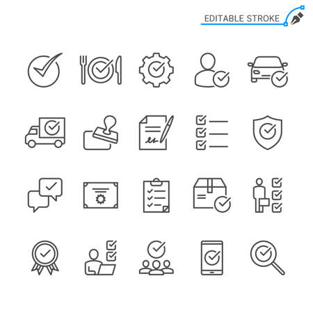 Approve line icons. Editable stroke. Pixel perfect.のイラスト素材