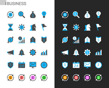 Business icons light and dark theme. Pixel perfect.のイラスト素材
