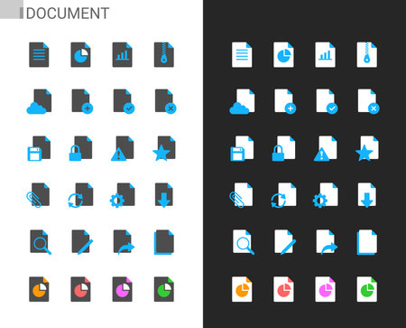 Document icons light and dark theme. 48x48 Pixel perfect.のイラスト素材