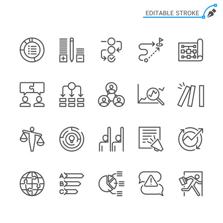 Business line icons. Editable stroke. Pixel perfect.のイラスト素材