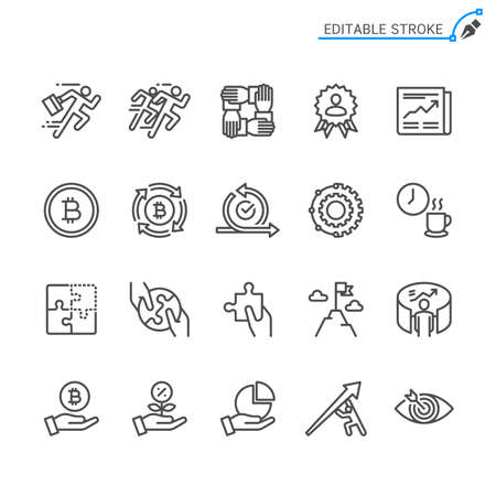 Business line icons. Editable stroke. Pixel perfect.のイラスト素材