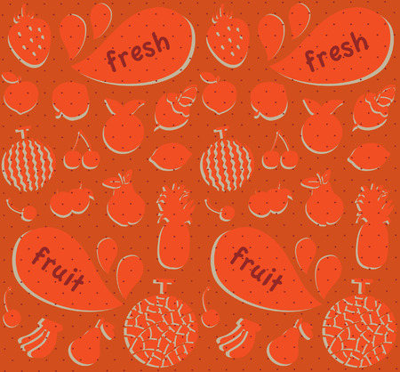 fresh fruits retro backgroundのイラスト素材