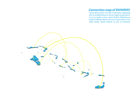 Modern of bahamas Map connections network design, Best Internet Concept of bahamas map business from concepts series, map point and line composition. Infographic map. Vector Illustration.のイラスト素材