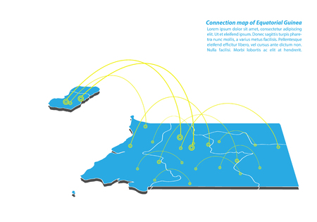 Modern of equatorial Guinea Map connections network design, Best Internet Concept of equatorial Guinea map business from concepts series, map point and line composition. Infographic map. Vector Illustration.のイラスト素材