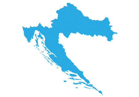 Map of croatia. High detailed vector map - croatia.のイラスト素材