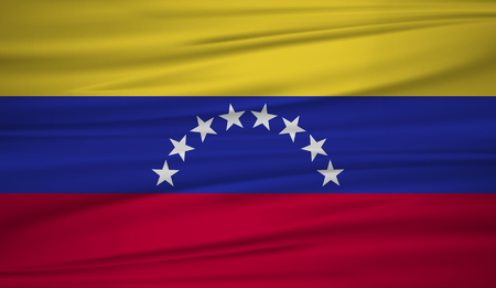 Venezuela flag vector. Vector flag of Venezuela blowig in the wind.のイラスト素材