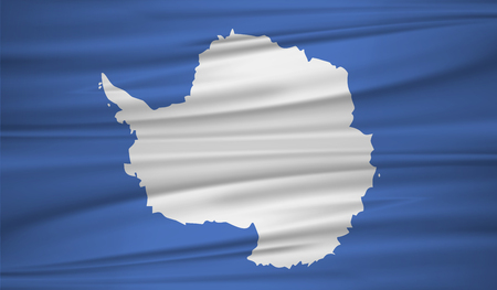 antarctica flag vector. Vector antarctica flag blowig in the wind.のイラスト素材