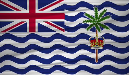 British Indian Ocean Territory flag vector. Vector British Indian Ocean Territory flag blowig in the wind.のイラスト素材
