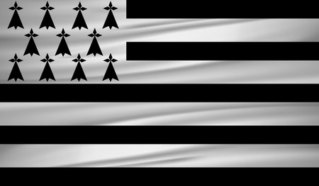 brittany flag vector. Vector brittany flag blowig in the wind.のイラスト素材