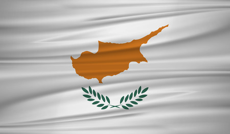 Cyprus flag vector. Vector flag of Cyprus blowig in the wind.のイラスト素材