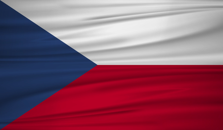 Czech Republic flag vector. Vector flag of Czech Republic blowig in the wind. EPS 10.のイラスト素材