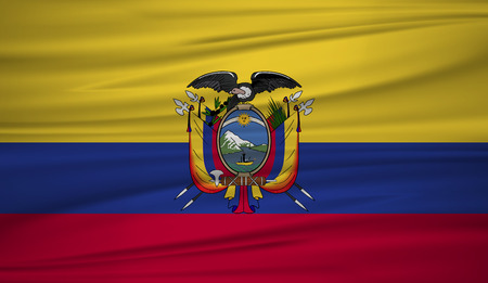 Ecuador flag vector. Vector flag of Ecuador blowig in the wind.のイラスト素材