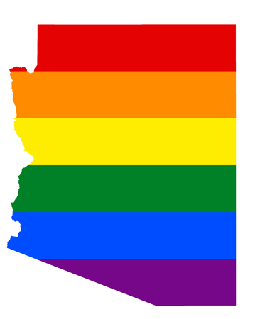 LGBT flag map of Arizonaのイラスト素材