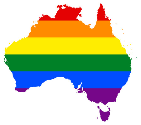 LGBT flag map of Australiaのイラスト素材