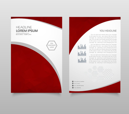 Business brochure flyer design a4 template with polygonal style. Flyer Design. Leaflets a4 Template. Cover Book and Magazine. Annual Report Vector illustrationのイラスト素材