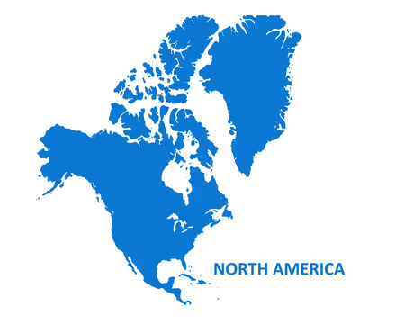 North America Continent Map. vector illustration on white background.のイラスト素材