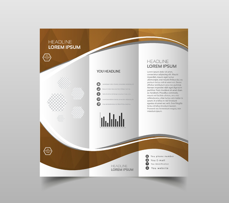 Business Brochure. Flyer Design. Leaflets 3 fold Template. Cover Book and Magazine. Annual Report Vector illustrationのイラスト素材
