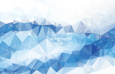 Geometric Light Blue Polygonal background molecule and communication. Connected lines with dots. Minimalism background. Concept of the science, chemistry, biology, medicine, technology.のイラスト素材