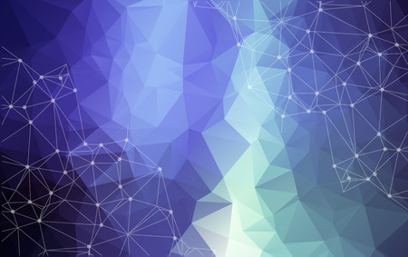 Abstract polygonal space low poly dark background with connecting dots and lines. Connection...
