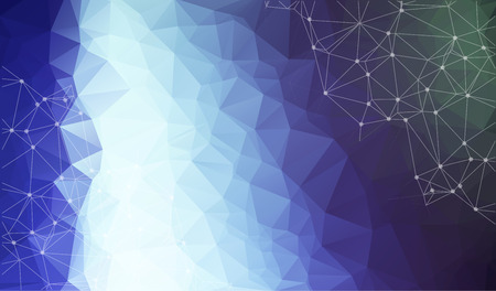 Abstract futuristic - Molecules technology with linear and polygonal pattern shapes on dark blue background. Illustration Vector design digital technology conceptのイラスト素材