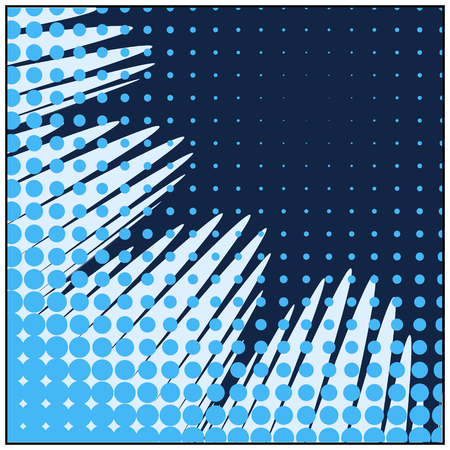 Pop art comic background lightning blast halftone dots. Cartoon Vector Illustration on blueのイラスト素材