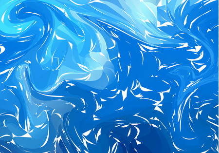 Vector Hand drawn artwork on water marble texture. Blue Liquid paint pattern. Abstract colorful background in ebru suminagashi technique.のイラスト素材