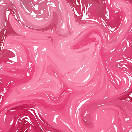 Vector Pink Hand drawn artwork on water marble texture. Liquid paint pattern. Abstract colorful background in ebru suminagashi technique.のイラスト素材