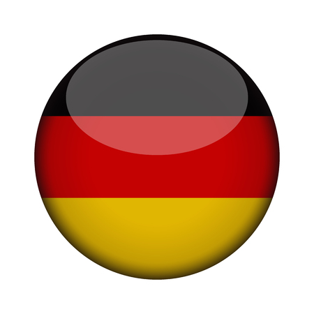 germany Flag in glossy round button of icon. germany emblem isolated on white background. National concept sign. Independence Day. Vector illustration.のイラスト素材