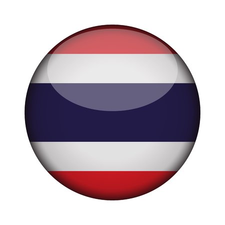 thailand Flag in glossy round button of icon. thailand emblem isolated on white background. National concept sign. Independence Day. Vector illustration.のイラスト素材