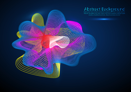 Vector abstract background with a colored dynamic waves, line and particles. Illustration suitable for designのイラスト素材