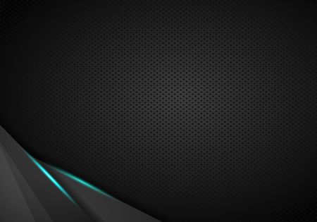 Black metallic background triangle and corner element overlap layer and dark space for text designのイラスト素材