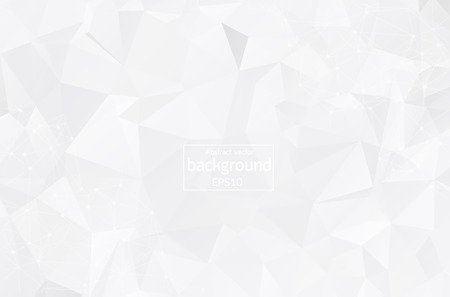 Abstract White Geometric Polygonal background molecule and communication. Connected lines with dots. Concept of the science, chemistry, biology, medicine, technology.のイラスト素材