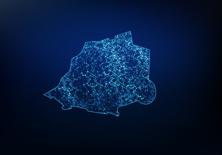 Abstract of vatican map network, internet and global connection concept, Wire Frame 3D mesh polygonal network line, design sphere, dot and structure. Vector illustration eps 10.のイラスト素材