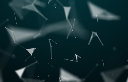 Abstract polygonal space low poly dark background with connecting dots and lines. Connection...