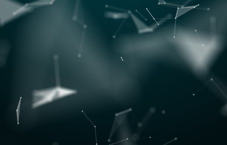 Abstract polygonal space low poly dark background with connecting dots and lines. Connection...
