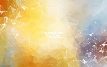 Geometric Colorful Polygonal background molecule and communication. Connected lines with dots. Minimalism background. Concept of the science, chemistry, biology, medicine, technology.のイラスト素材