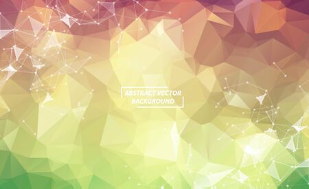 Abstract Colorful Polygonal Space Background with Connecting Dots and Lines.  Connection structure. Vector science background. Futuristic HUD background.のイラスト素材