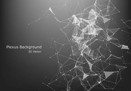 Abstract Internet connection and technology graphic design.  background with triangular cells for design with polygons on a dark background.のイラスト素材