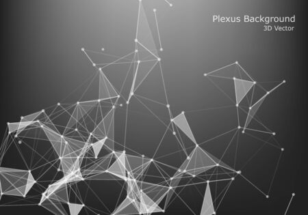 Abstract Internet connection and technology graphic design. polygonal space low poly dark background with connecting dots and lines.のイラスト素材