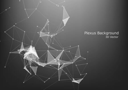 Abstract Internet connection and technology graphic design. polygonal space low poly dark background with connecting dots and lines.のイラスト素材