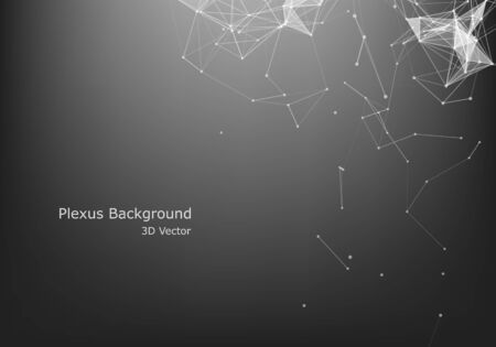 Abstract Internet connection and technology graphic design. polygonal background, geometrical backdrop with dots, lines, triangles for global web, connection, science, futuristic concept.のイラスト素材