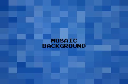 Abstract Blue geometric Background, Creative Design Templates. Pixel art Grid Mosaic, 8 bit vector background.のイラスト素材
