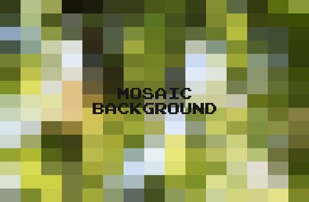 Abstract Green geometric Background, Creative Design Templates. Pixel art Grid Mosaic, 8 bit vector background.のイラスト素材