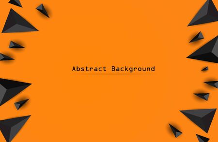 Abstract Triangle Background. 3D Triangles. Modern Wallpaper on Orange background.のイラスト素材